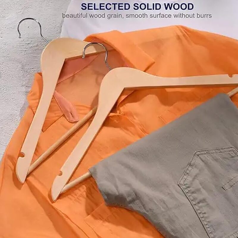Wooden Hanger Pack of 30 Non Slip Cloth Hangers Smooth Finish Wooden Coat Premium Quality Coat hanger 360° Swivel Hook Hangers for Clothes Dress Suit and For Multipurpose Cloth Hangers
